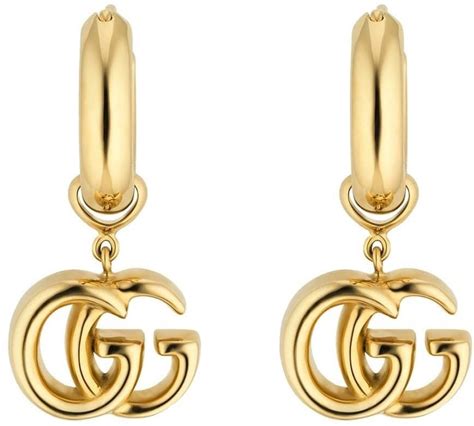 gucci logo earrings gold|Gucci orecchini earrings.